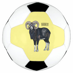 Mouflon-Cartoon Fußball