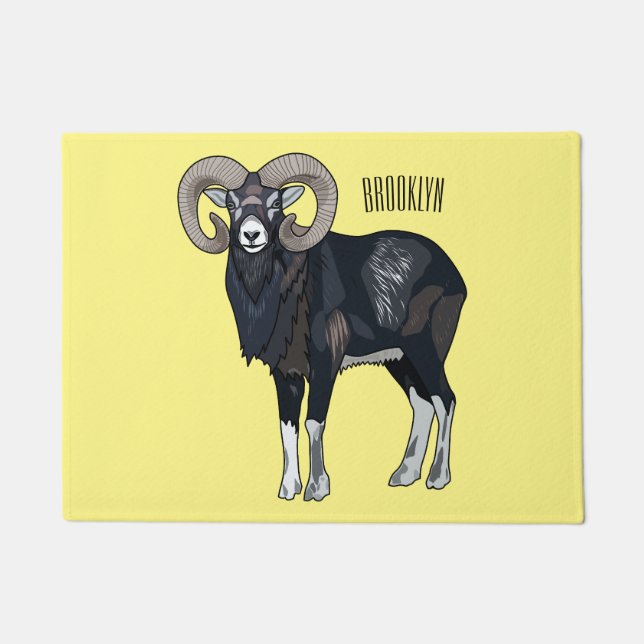 Mouflon-Cartoon Fußmatte (Vorderseite)