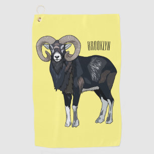 Mouflon-Cartoon Golfhandtuch