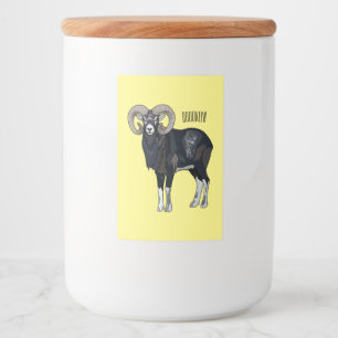 Mouflon-Cartoon Lebensmitteletikett