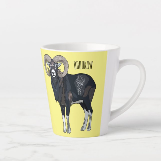 Mouflon-Cartoon Milchtasse (Rechts)