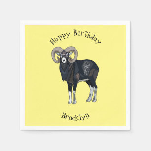 Mouflon-Cartoon Serviette