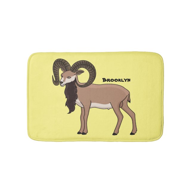 Mouflon-Ziegenbild Badematte (Vorderseite)