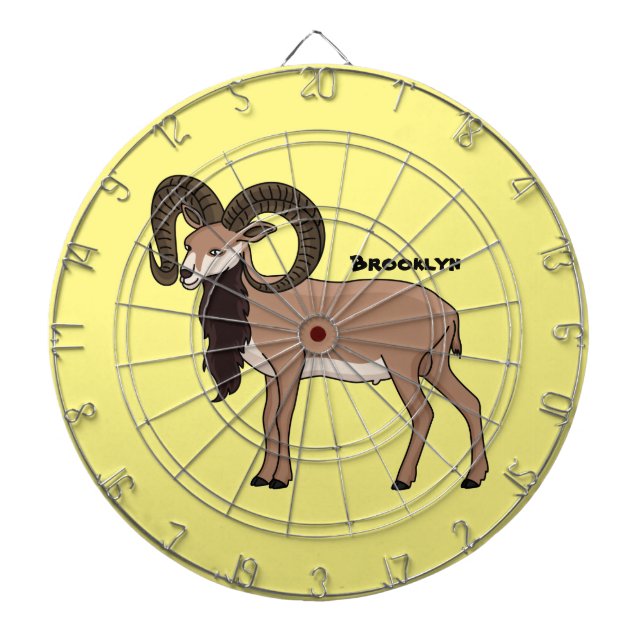 Mouflon-Ziegenbild Dartscheibe (vorne)