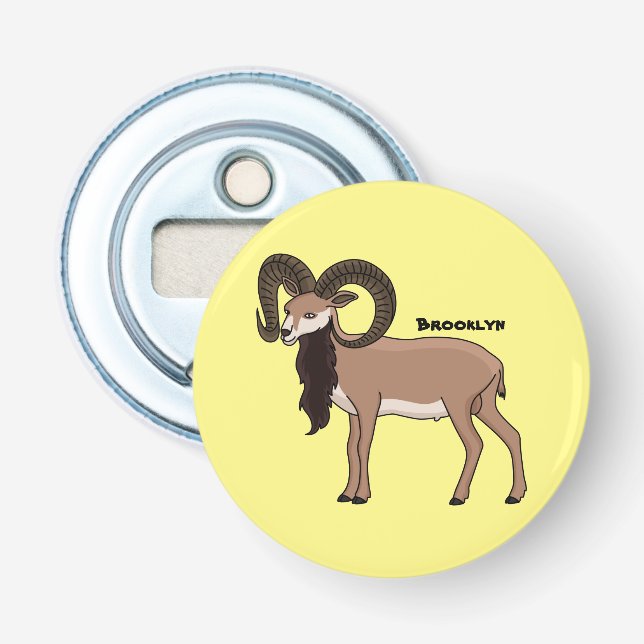 Mouflon-Ziegenbild Flaschenöffner (Vorderseite)