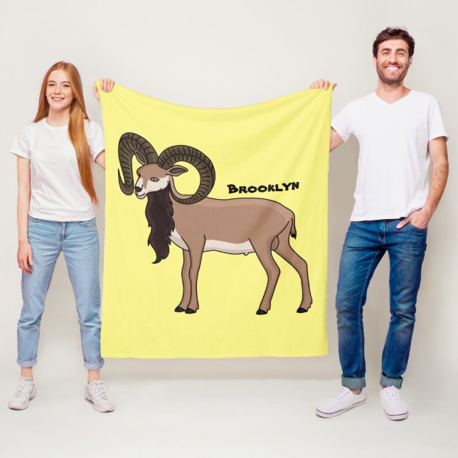 Mouflon-Ziegenbild Fleecedecke (Beispiel)