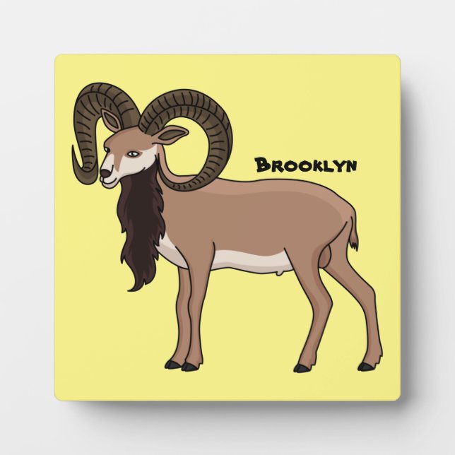 Mouflon-Ziegenbild Fotoplatte (Vorderseite)