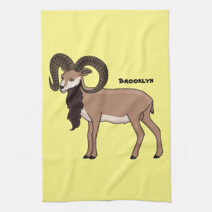 Mouflon-Ziegenbild Geschirrtuch