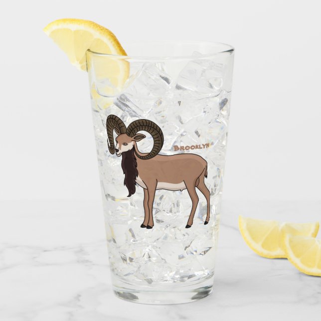 Mouflon-Ziegenbild Glas (Vorderseite Ice)