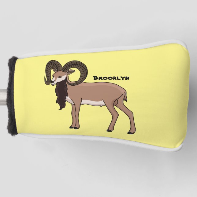 Mouflon-Ziegenbild Golf Headcover (Vorderseite)