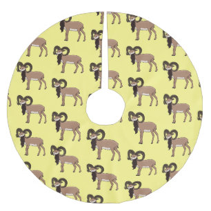 Mouflon-Ziegenbild Polyester Weihnachtsbaumdecke