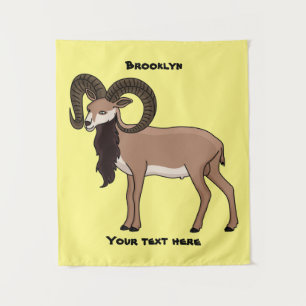 Mouflon-Ziegenbild Wandteppich