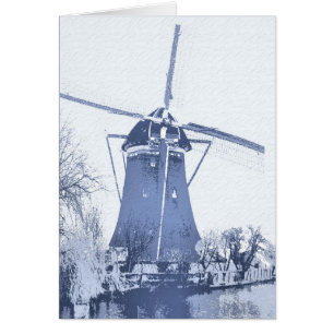 Moulin à vent bleu de Néerlandais de Delft