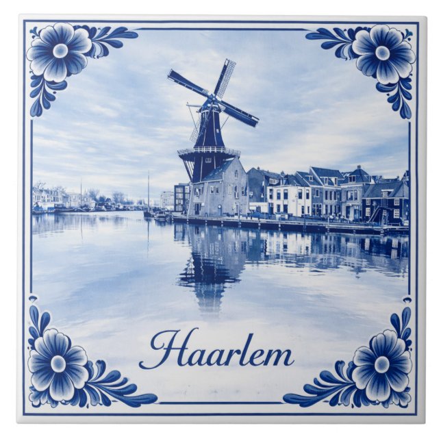 moulin à vent de Haarlem carreau de céramique styl (Devant)