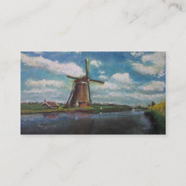 Moulin à vent néerlandais peignant le petit carte (Devant)