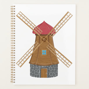 Moulin à vent traditionnel en bois rustique