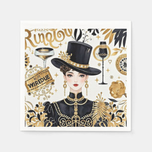 Moulin rouge Stil, schwarz und gold, Reich Luxus Serviette