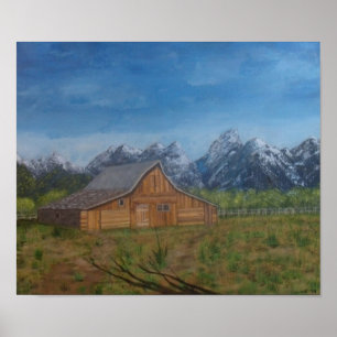 Moulton-Scheune bei Grand Tetons Poster