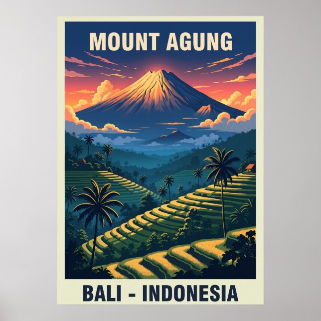 Mount Agung Bali Indonesien V03 Poster (Vorne)