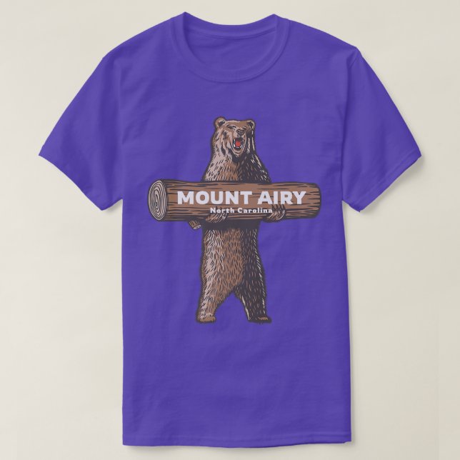 Mount Airy North Carolina NC Growling Bear Vacatio T-Shirt (Design vorne)