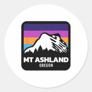 Mount Ashland Oregon Ski Snowboarden Familie Runder Aufkleber