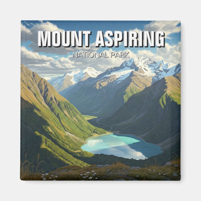 Mount Aspiring Nationalpark Neuseeland Reisen Magnet (Vorne)