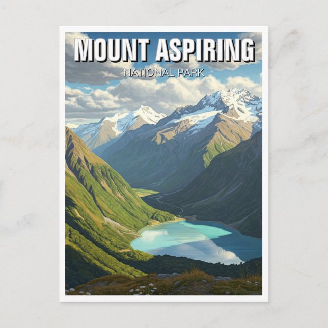 Mount Aspiring Nationalpark Neuseeland Reisen Postkarte (Vorderseite)