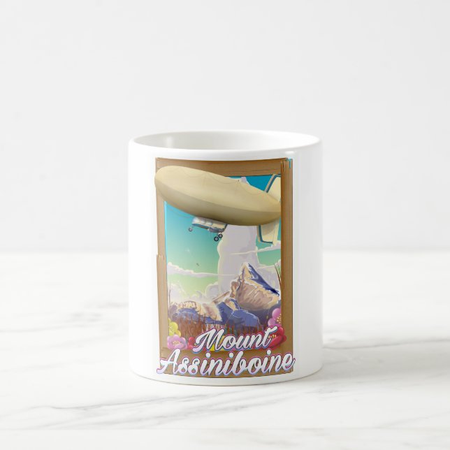 Mount Assiniboine Blimp Urlaubsposter Kaffeetasse (Mittel)
