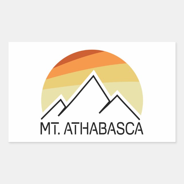 Mount Athabasca Alberta Retro Rechteckiger Aufkleber (Vorderseite)