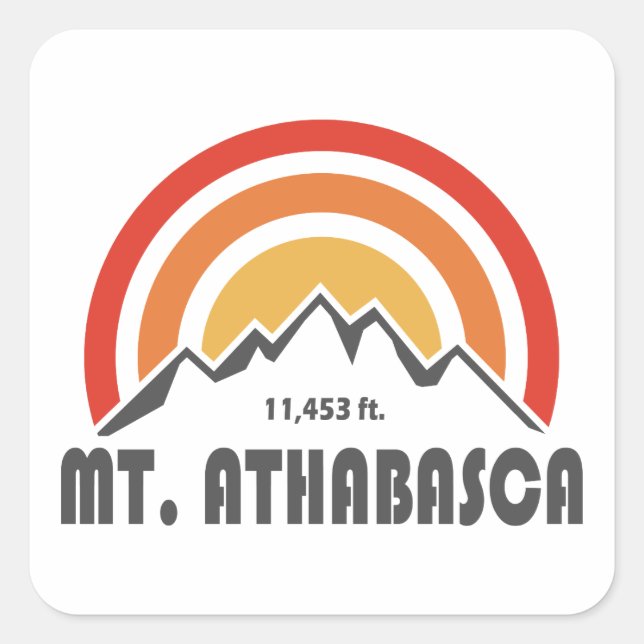 Mount Athabasca Quadratischer Aufkleber (Vorderseite)