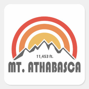 Mount Athabasca Quadratischer Aufkleber