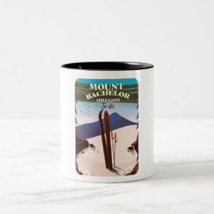 Mount Bachelor Oregon Ski Reiseplakat Zweifarbige Tasse