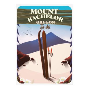 Mount Bachelor Oregon Skifahrplakat Fotodruck