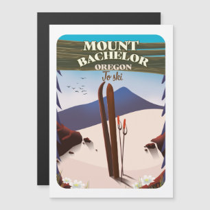 Mount Bachelor Oregon Skireiseplakat Magnetkarte