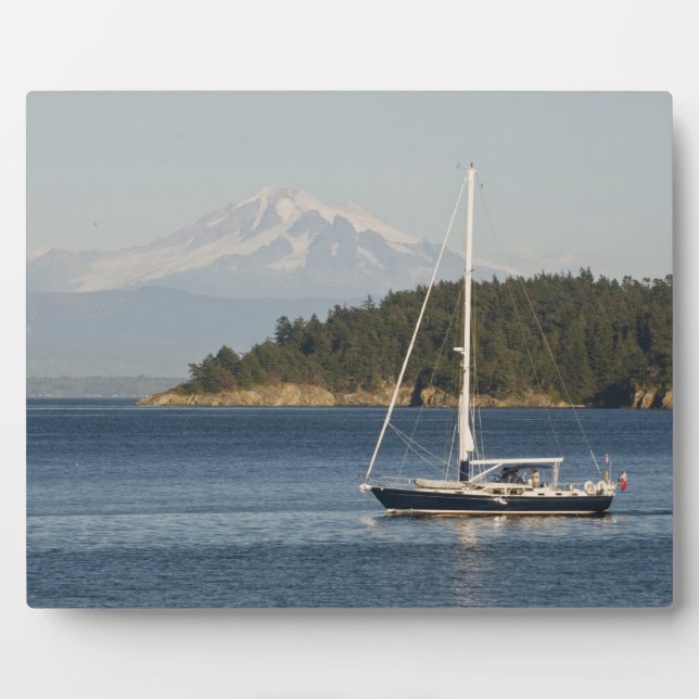 Mount Baker dominiert Landschaft Fotoplatte (Vorderseite)