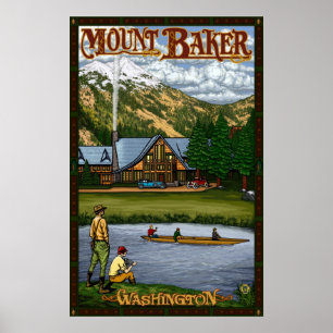 Mount Baker Lodge - Affiche de voyage en Cascade d
