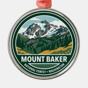 Mount Baker National Forest Washington Ornament Aus Metall