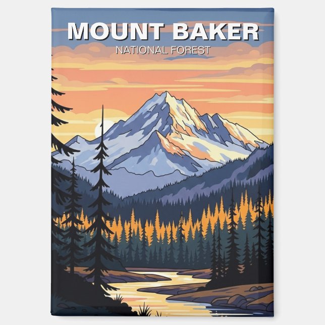 Mount Baker National Forest Washington Reise Magnet (Vorderseite)