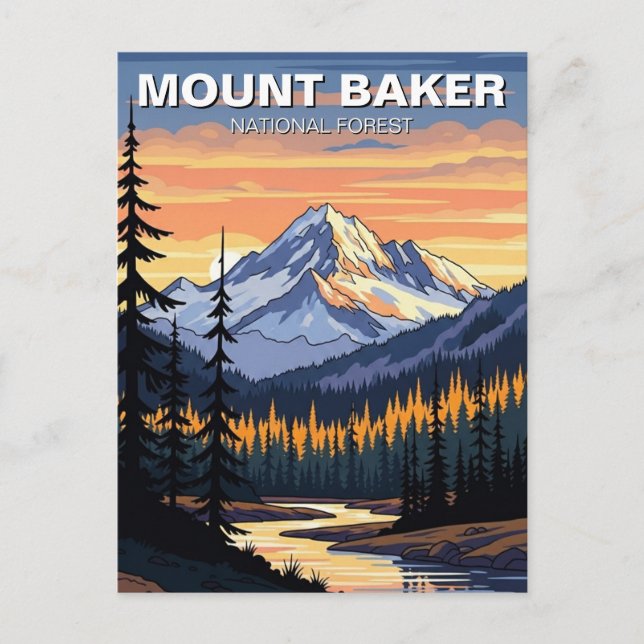 Mount Baker National Forest Washington Reise Postkarte (Vorderseite)