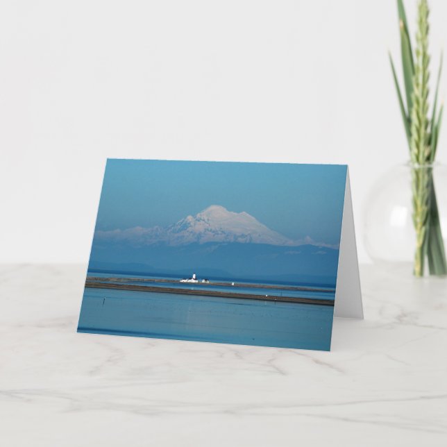 Mount Baker und Dungeness Lighthouse - rahmen Karte (Vorderseite)