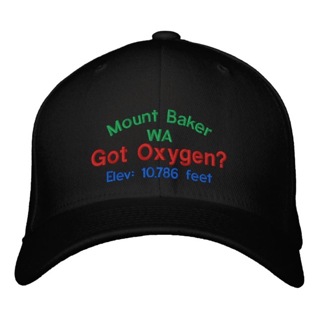 Mount Baker Washington Elevation Cap Bestickte Kappe (Vorderseite)