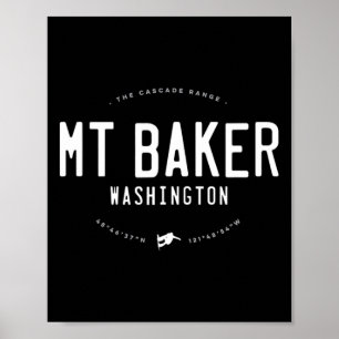 Mount Baker Washington Grafik erschüttert Vintag Poster