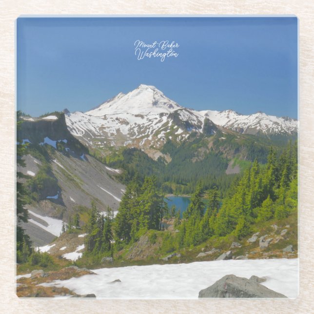 Mount Baker Washington Landscape Foto Untersetzer (Vorderseite)