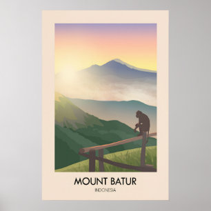 Mount Batur Bali Reiseposter Poster