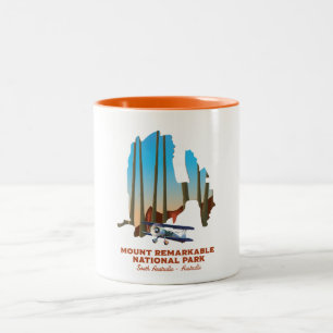 Mount Bemerkenswertes Reiseplakat für Südaustralie Zweifarbige Tasse