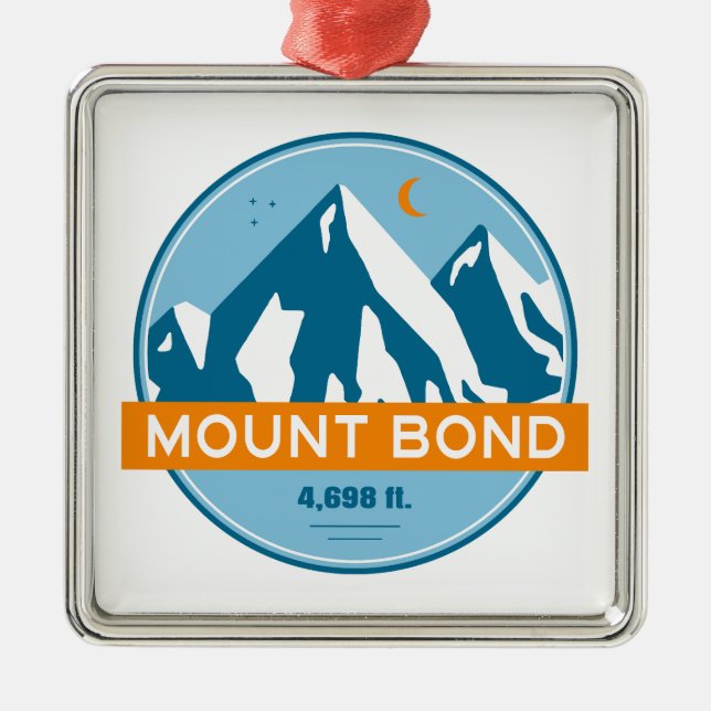 Mount Bond New Hampshire Stars Moon Ornament Aus Metall (Vorne)