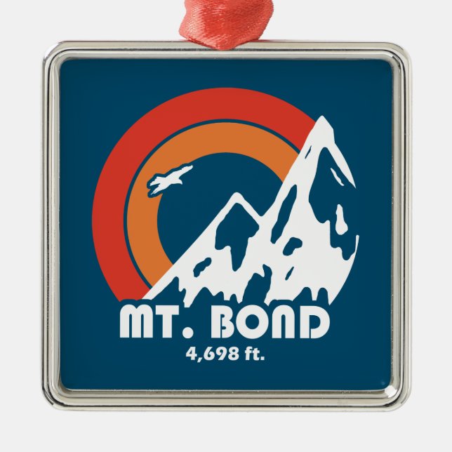 Mount Bond New Hampshire Sun Eagle Ornament Aus Metall (Vorne)