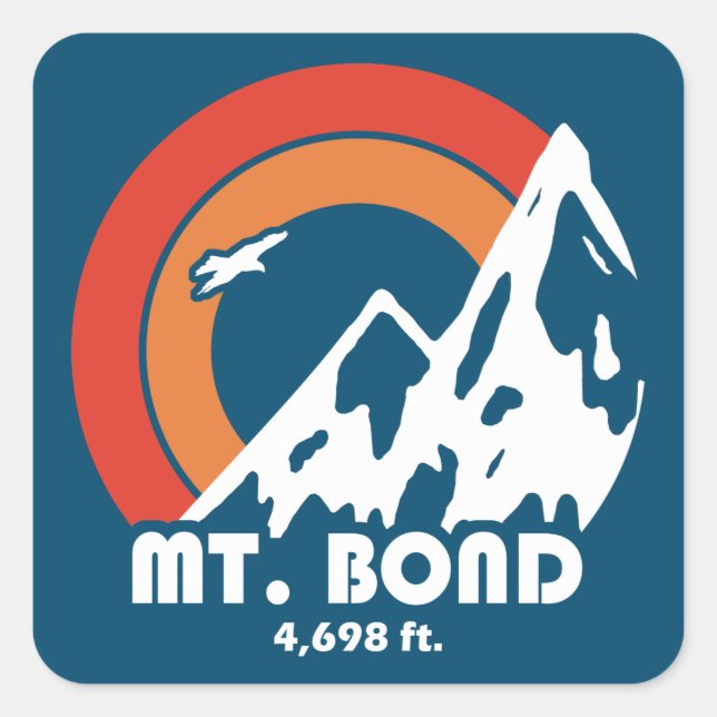Mount Bond New Hampshire Sun Eagle Quadratischer Aufkleber (Vorderseite)