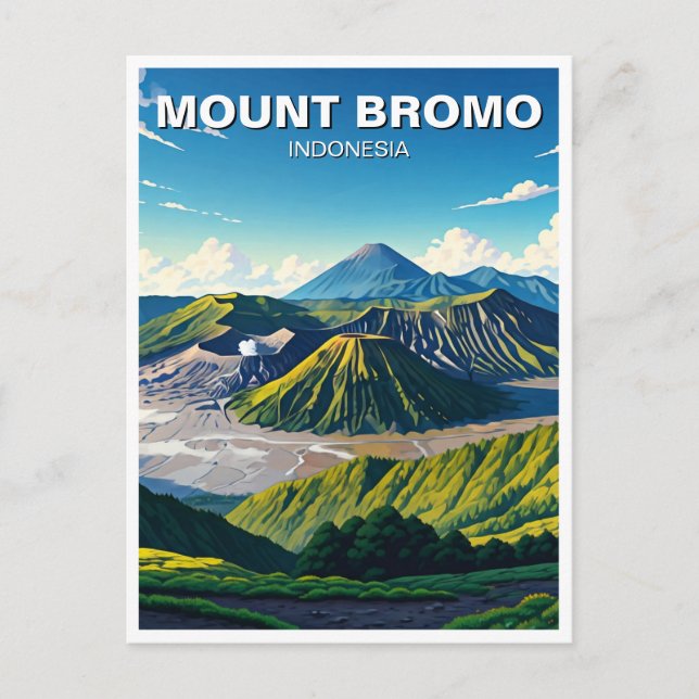 Mount Bromo Indonesia Travel Postkarte (Vorderseite)