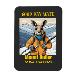 Mount Buller Australia Kangaroo Skier Magnet